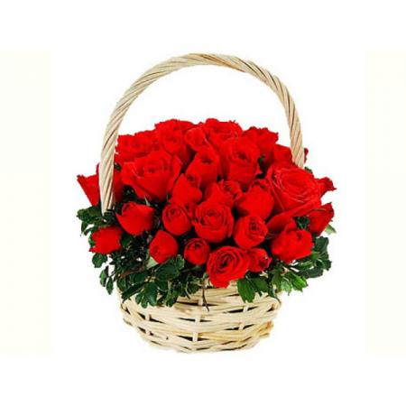 سبد و باکس گل مصنوعی رز قرمز با قیمت عالی